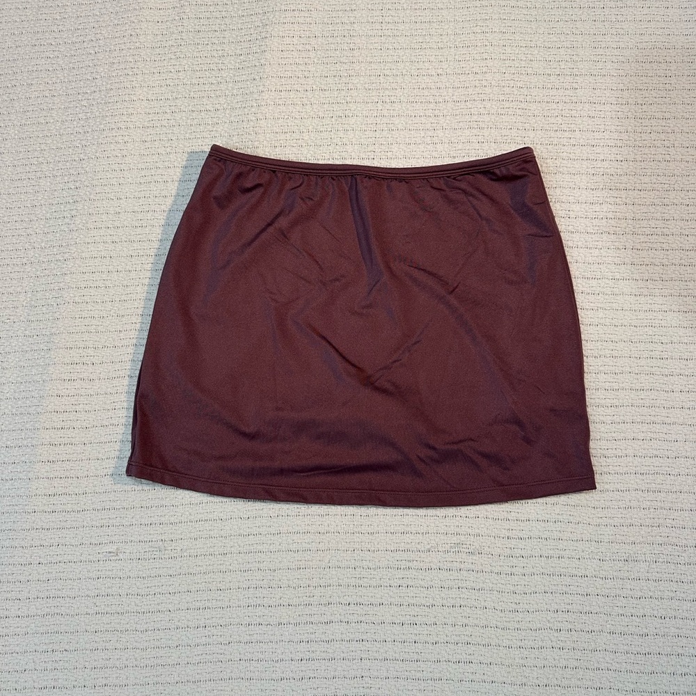 Klassy Network Red Metallic Mini Pencil Skort